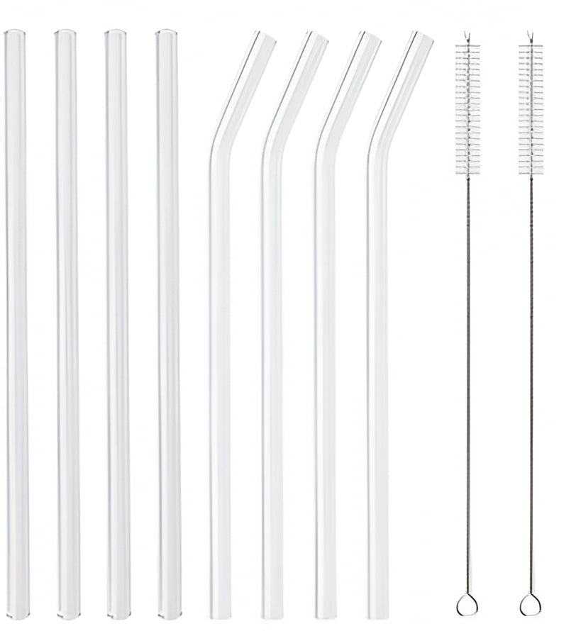 Premium Glass Straw Set - Reusable Eco Friendly Sipping Straws
