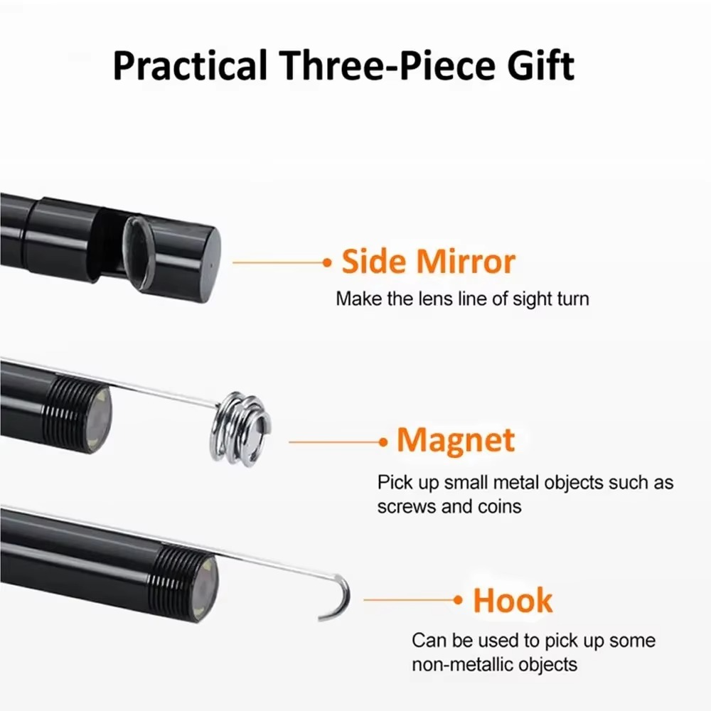 Flexible HD Inspection Camera with 6 LED Lights