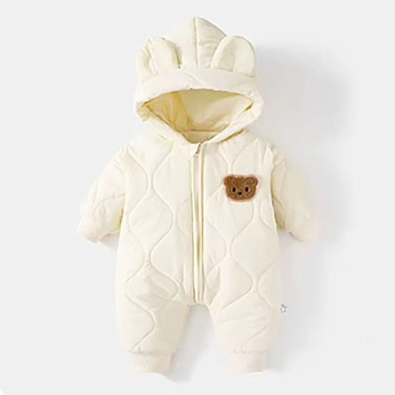 Warm Baby Snowsuit with Plush Fleece Lining for Kids