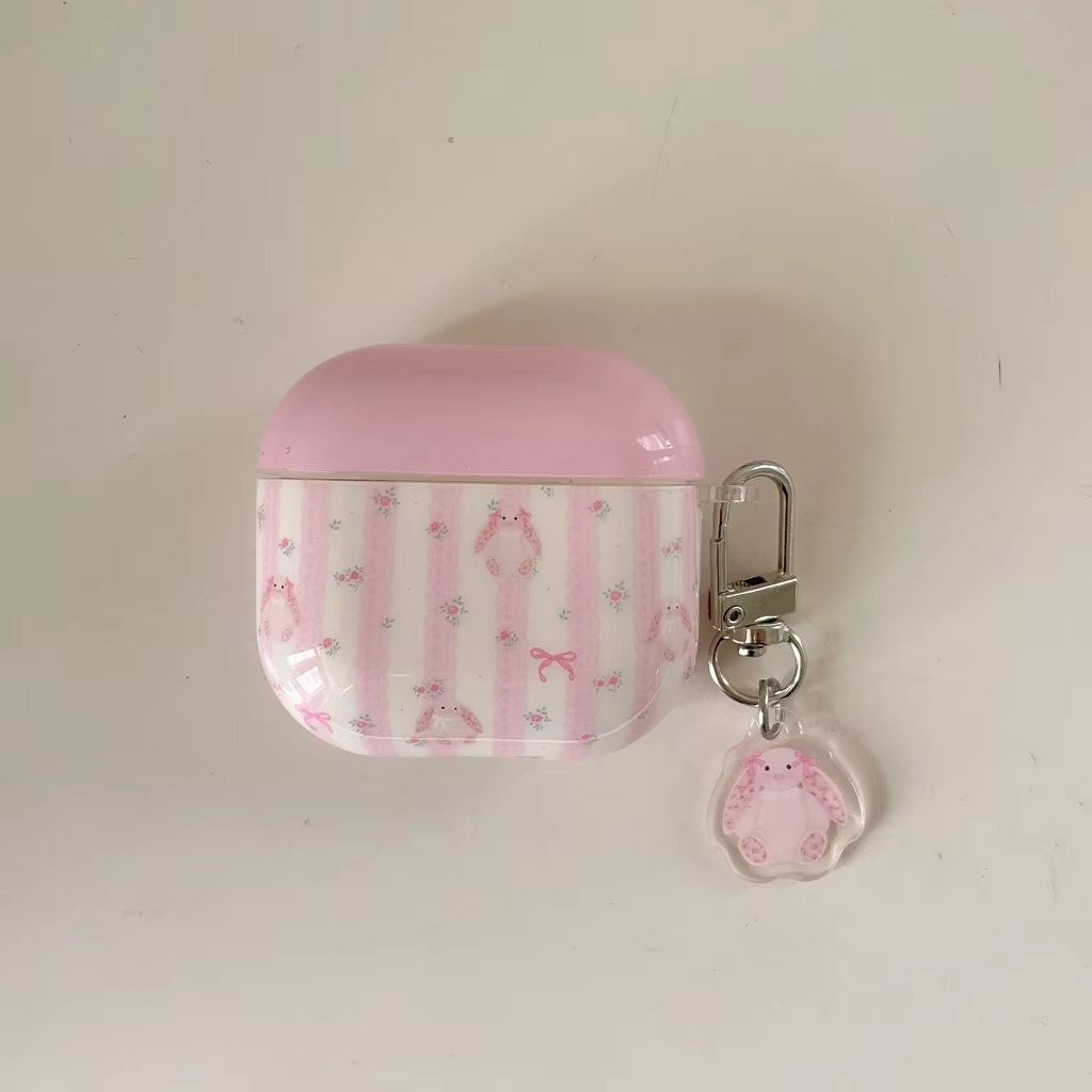 Cute Floral AirPods Case with Charm