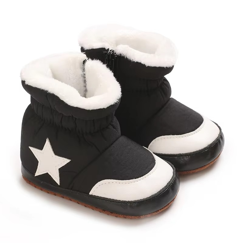 Cute Kids Snow Boots with Hearts, Cozy Ankle Socks