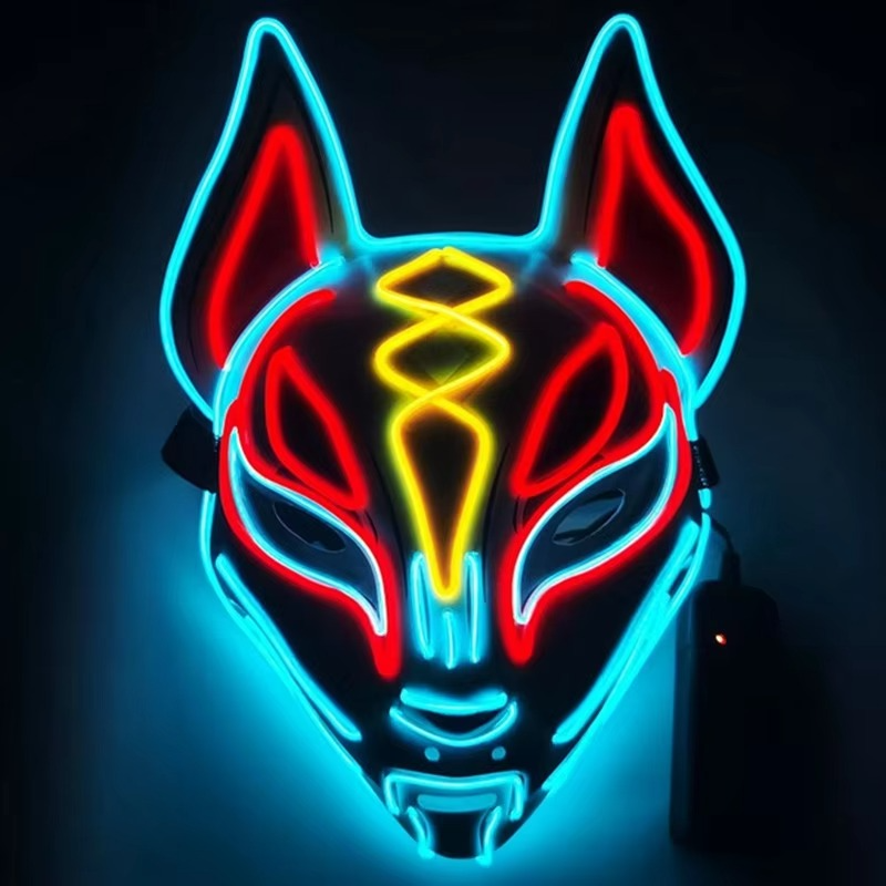 Glowing LED Fox Mask for Halloween Costume Cosplay