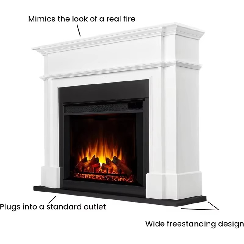 Large Wall Mounted Electric Fireplace with Heater