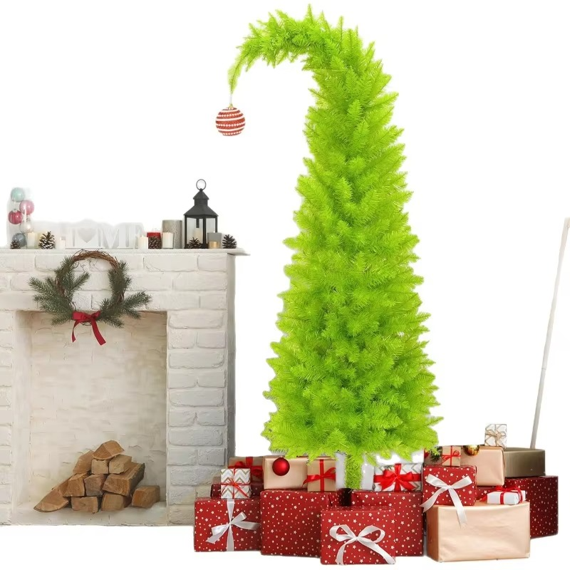 Fun Bent Santa Hat Christmas Tree for Holiday Decor
