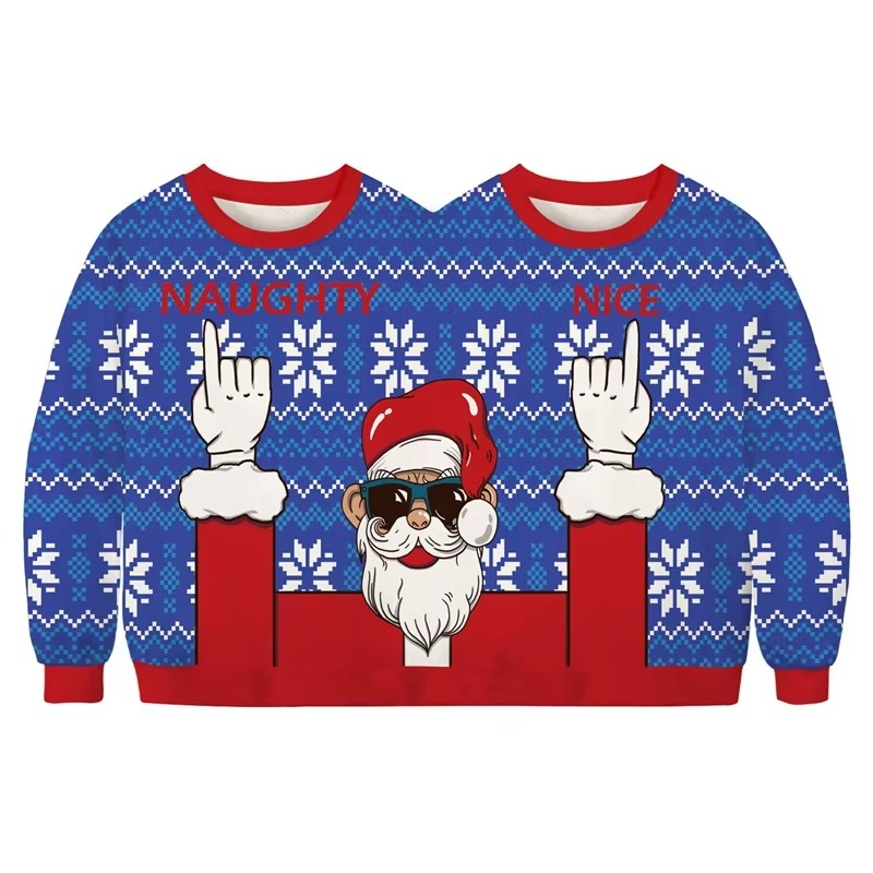 Funny Christmas Twin Sweater for Couples 3D Print