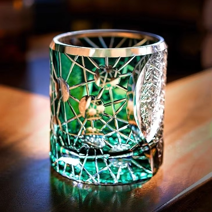 Luxury Cut Crystal Wine and Whiskey Glass