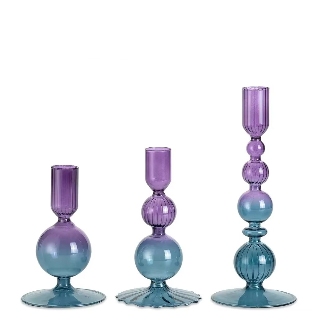 Luxury Glass Candle Holder Set for Home Decoration