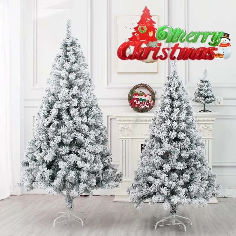 Frosted Pine Christmas Tree with Artificial Snow Decor