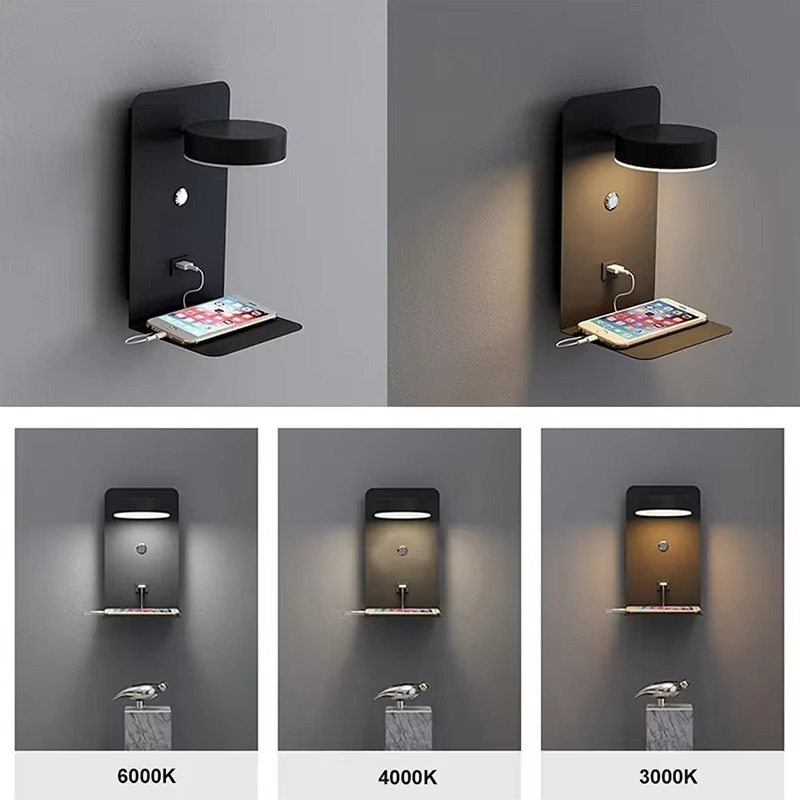 Stylish LED Wall Lamp with USB and Touch Control