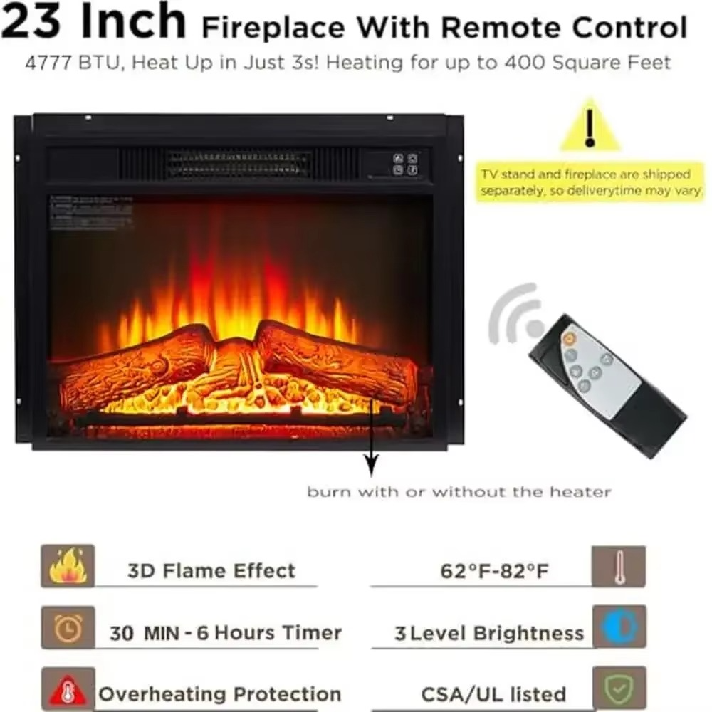Cozy Infrared Electric Fireplace TV Console for 70 TVs
