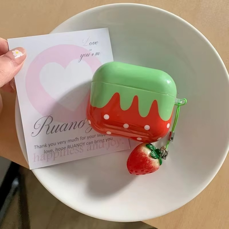 Fun Fruit AirPods Case with Soft Cover and Charm