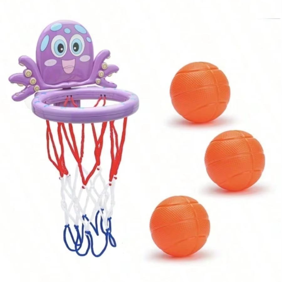 Fun Kids Bath Toy Basketball Set with 3 Balls