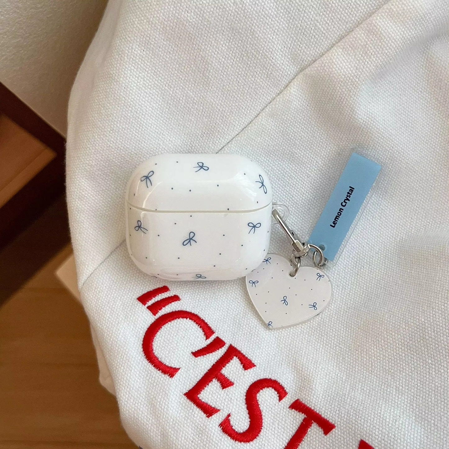 Cute Spot Earbud Pouch with Charm