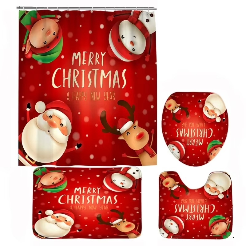 Festive Holiday Bath Set with Christmas Decor