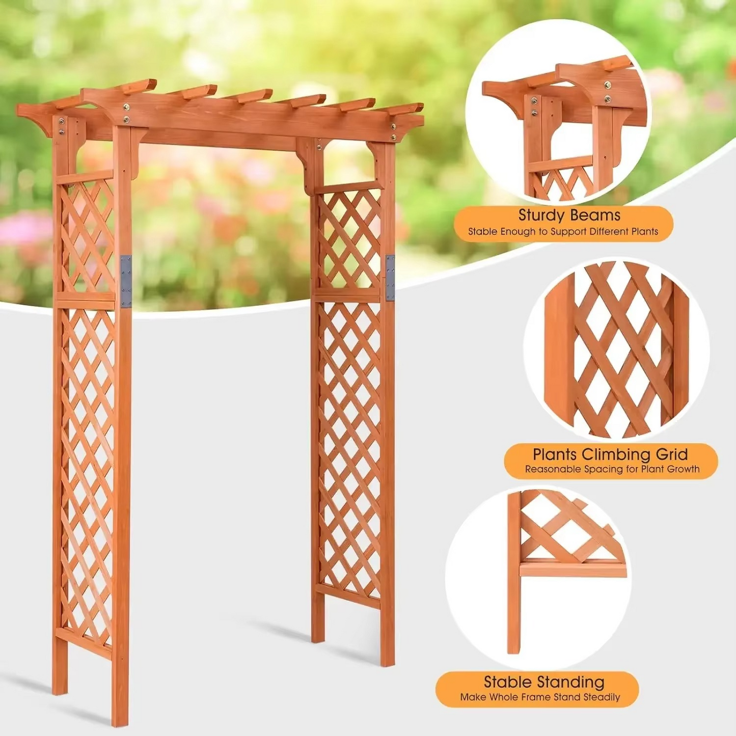 Rustic Wood Garden Archway for Outdoor Weddings and Patios