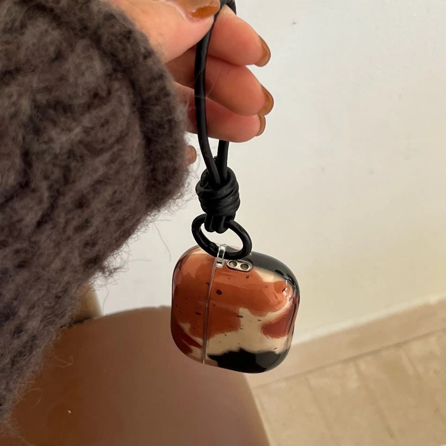 Cool Grey Splash Proof Earbud Pouch with Strap