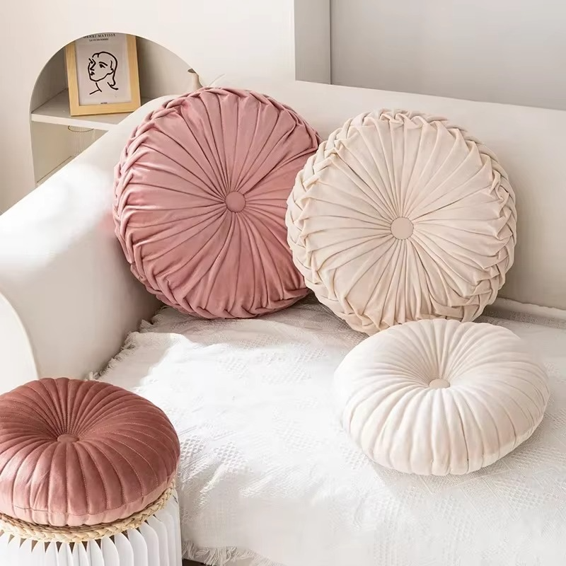 Plush Autumn Pillow Soft Round Cushion for Home Decor