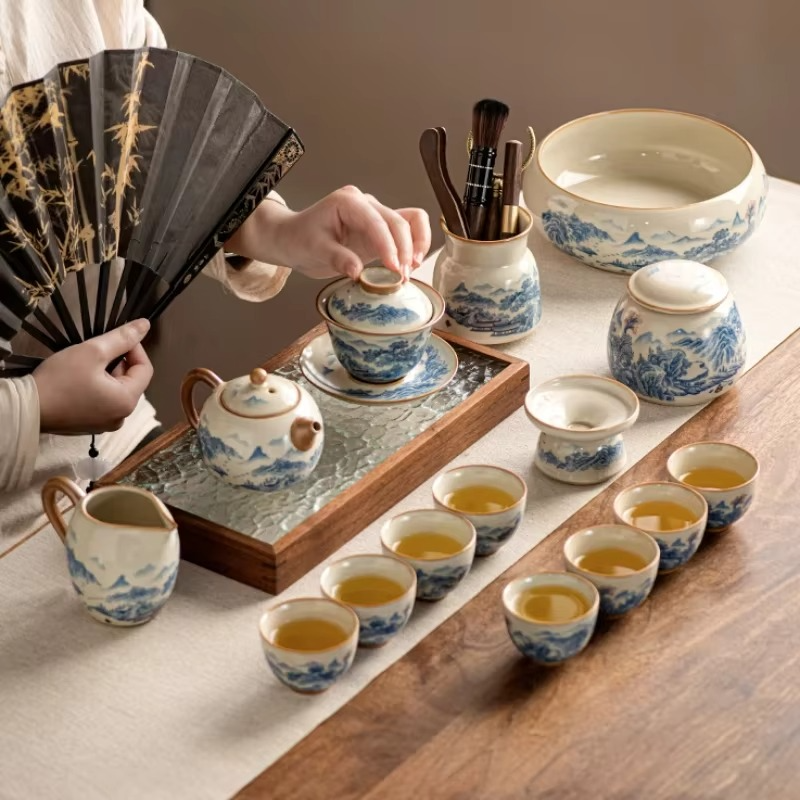 Elegant Traditional Chinese Tea Set for Home Use