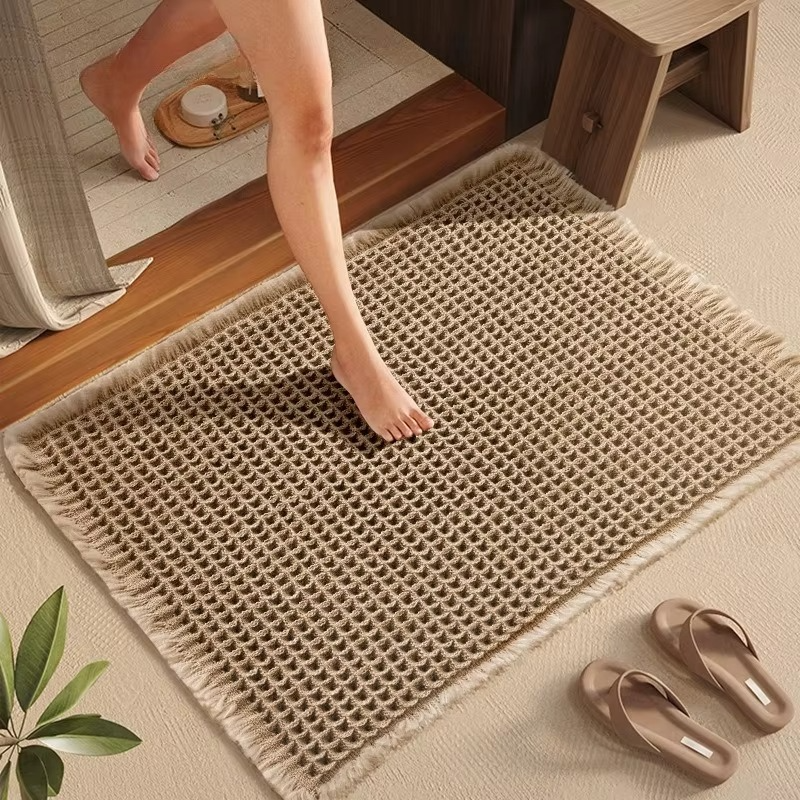 Soft Plush Bathroom Mat Fast Drying Anti Slip Floor Mat