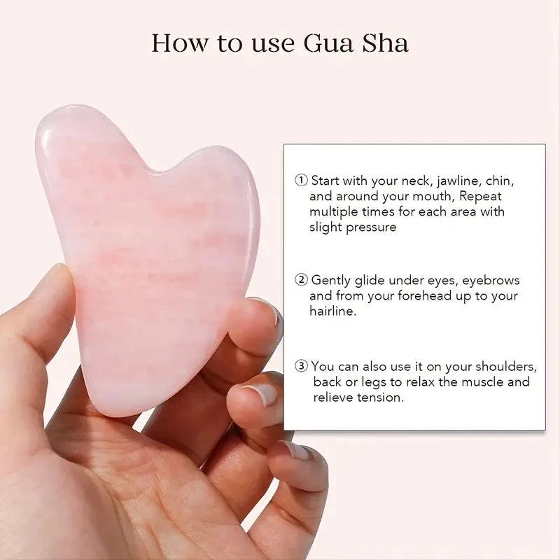 Natural Face Massage Gua Sha and Jade Set