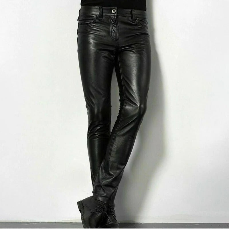 Trendy Skinny Leather Trousers