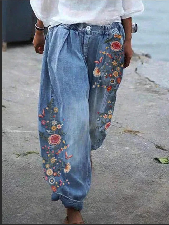 Comfortable High Waist Cargo Jeans - Hehif