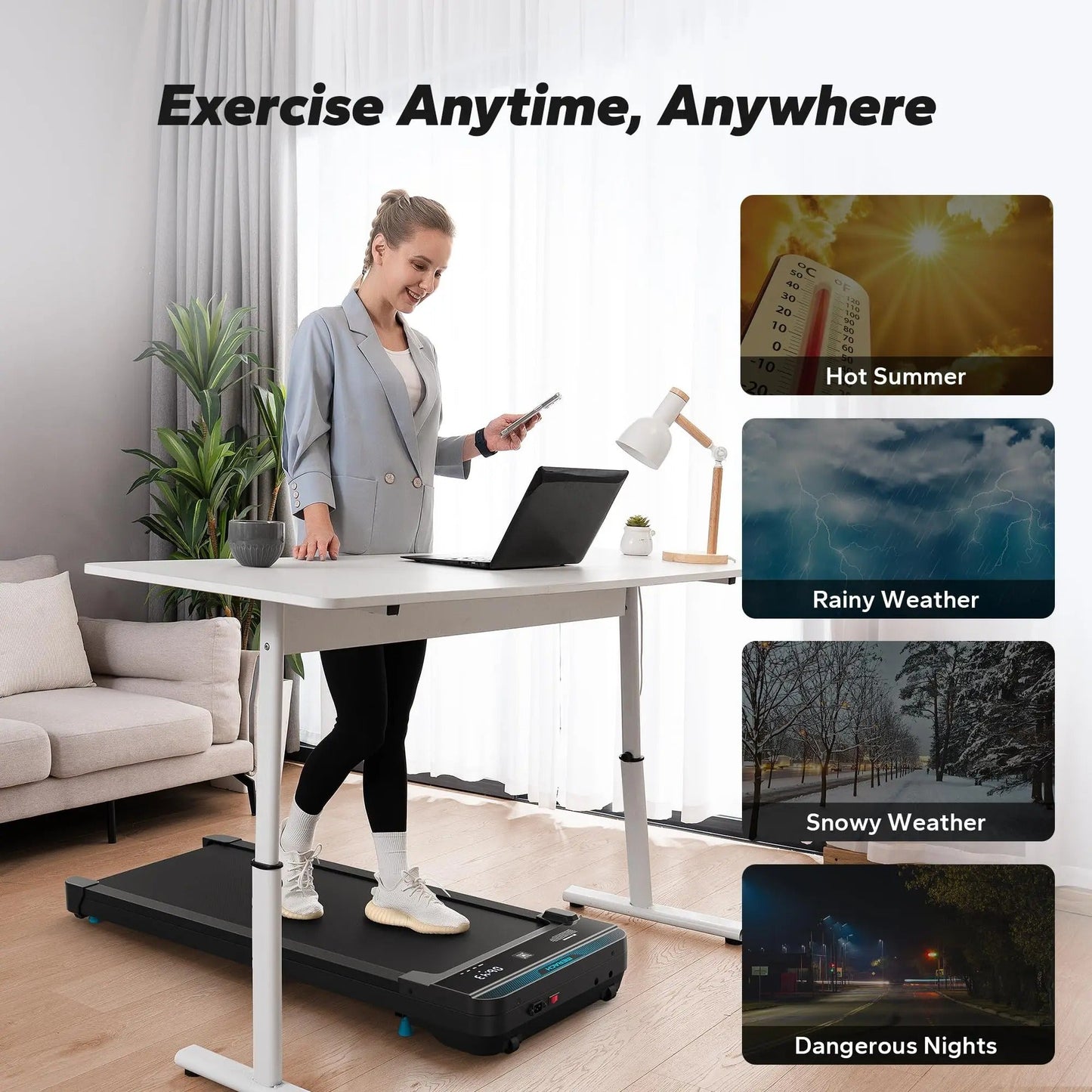 Space Saving Home Office Treadmill – Small Under Desk Walking Machine