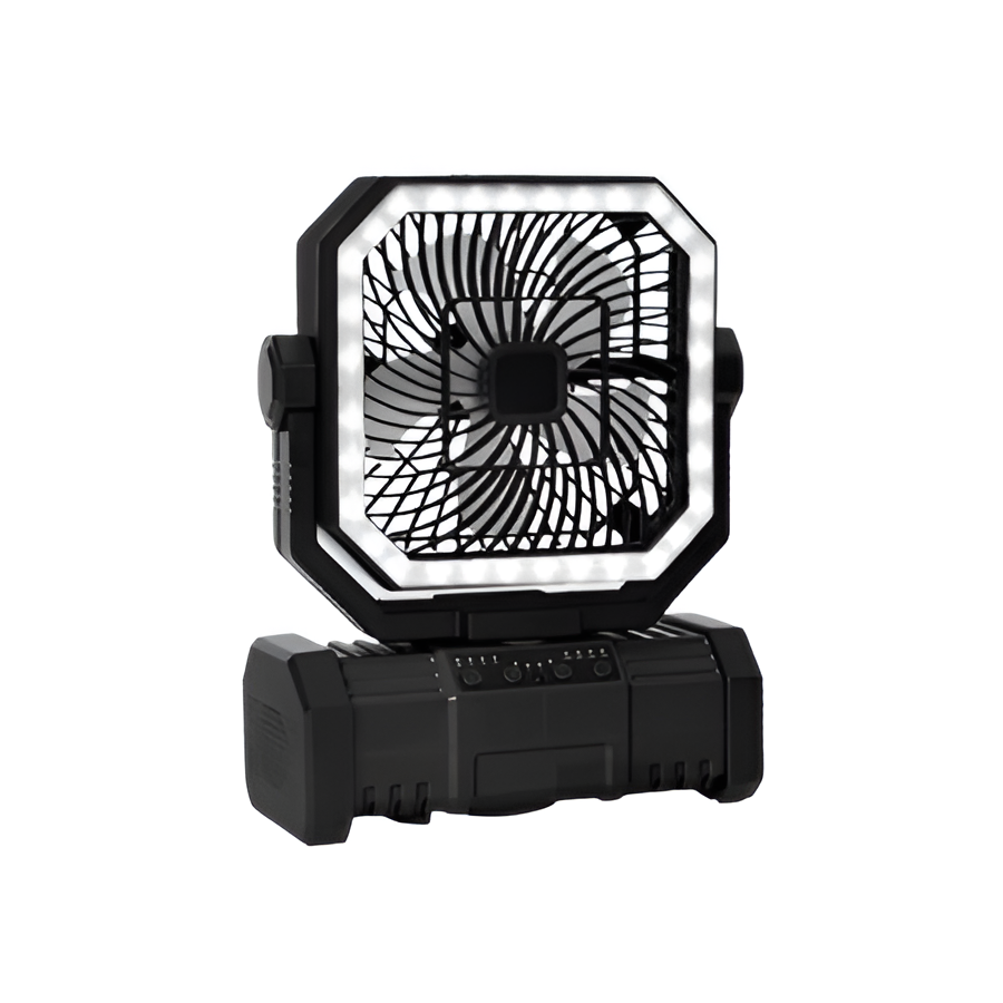 Portable Outdoor Fan with LED Light and Long Battery Life