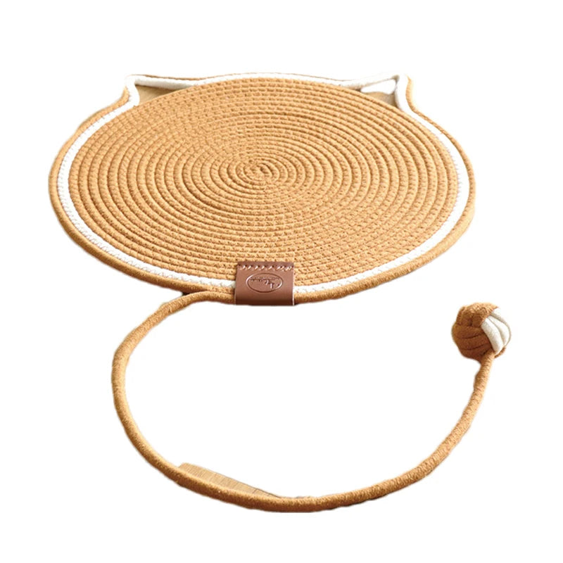 Natural Fiber Cat Scratcher with Toy Ball