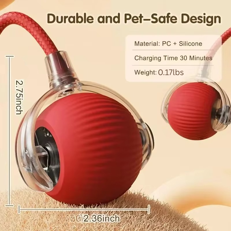 Interactive Cat Toy with Moving Tail and Rechargeable Battery