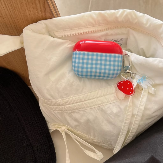 Colorful Plaid Fun Fungi AirPods Cover - Hehif