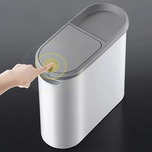 Compact Slim Trash Can with Simple Touch Lid - Hehif