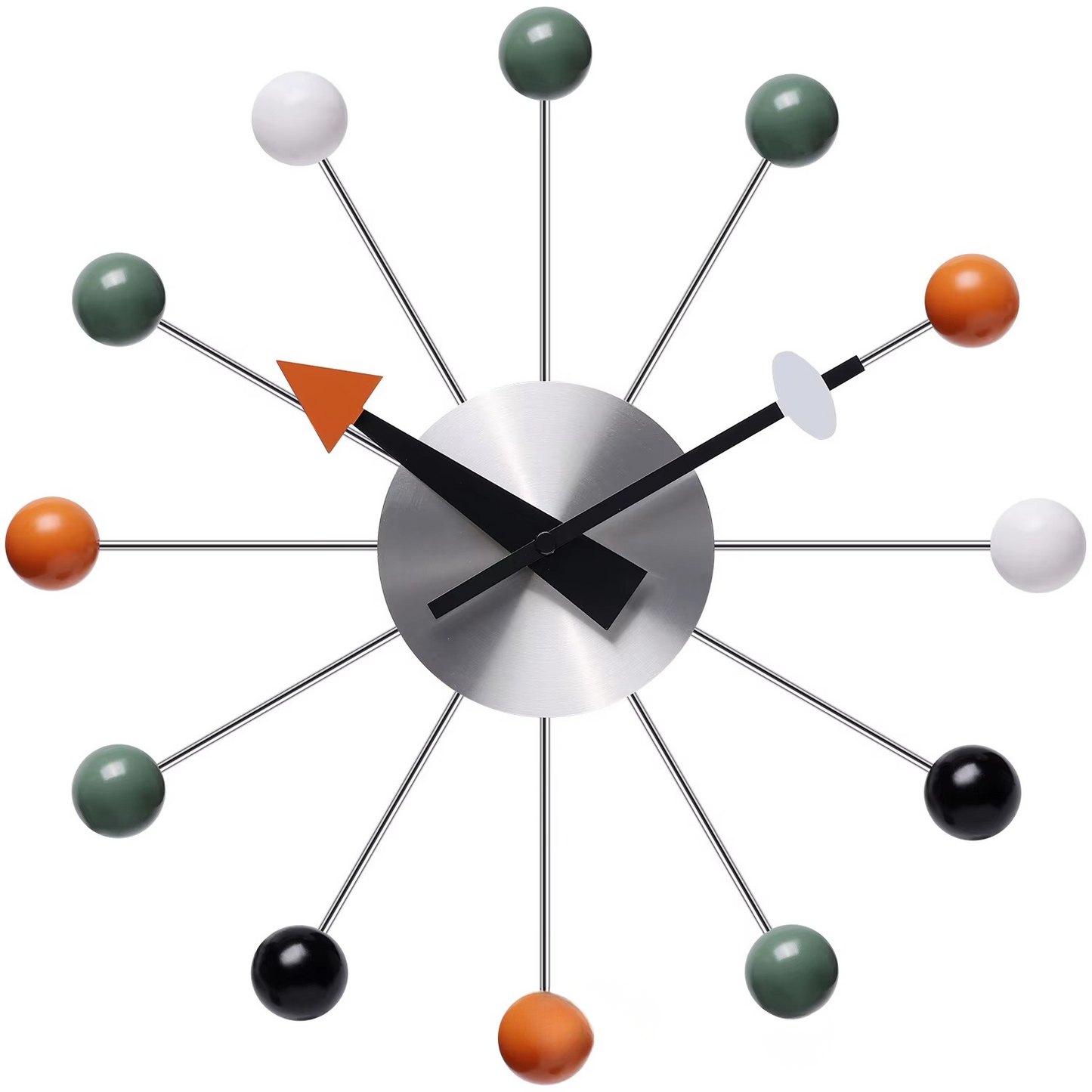 Large Quiet Wall Clock 13 Inch Colorful Round Decor