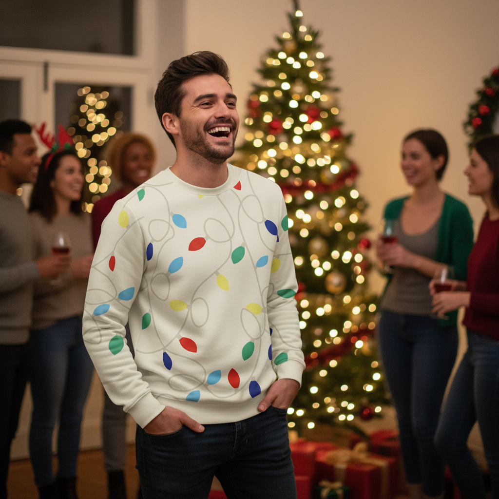 Fun Winter Christmas Long Sleeve Men's Sweatshirt