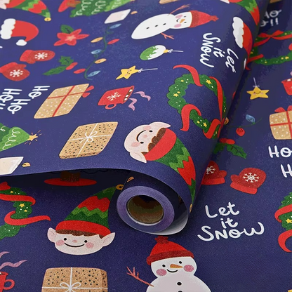 Colorful Holiday Gift Wrap Paper Roll, 16.4ft x 19.7in