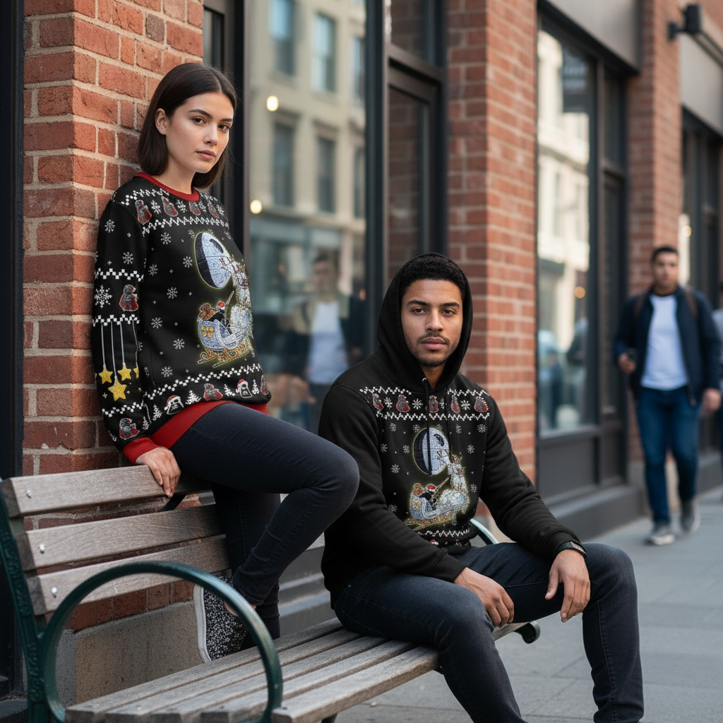 Fun Darth Vader Christmas Sweatshirt for Men Women - Hehif