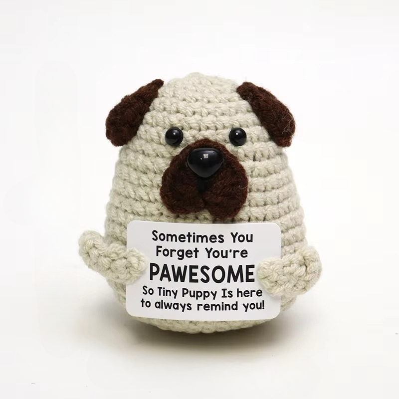 Cute Crocheted Hedgehog Toy with Inspirational Gift Card
