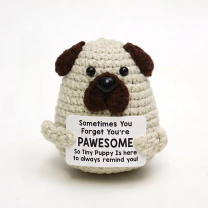 Cute Crocheted Hedgehog Toy with Inspirational Gift Card