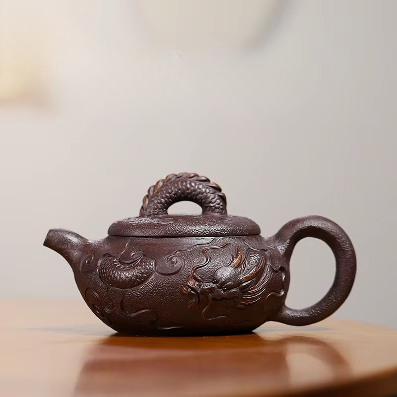 Unique Ceramic Teapot Set with Dragon Pattern