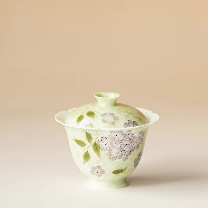 Decorative Floral Ceramic Tea Infuser with Lid