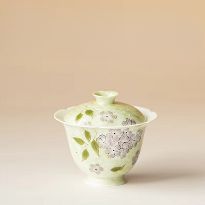 Decorative Floral Ceramic Tea Infuser with Lid