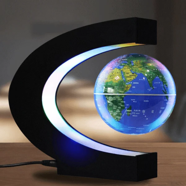 Illuminated Floating World Map Globe - Hehif