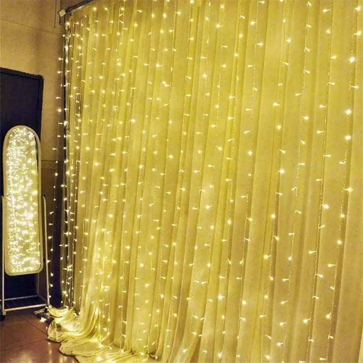 Festive Holiday Fairy Lights Curtain