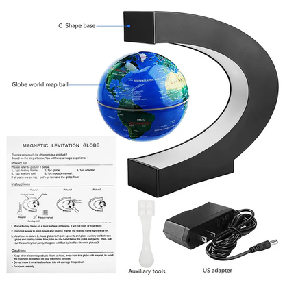 Illuminated Floating World Map Globe