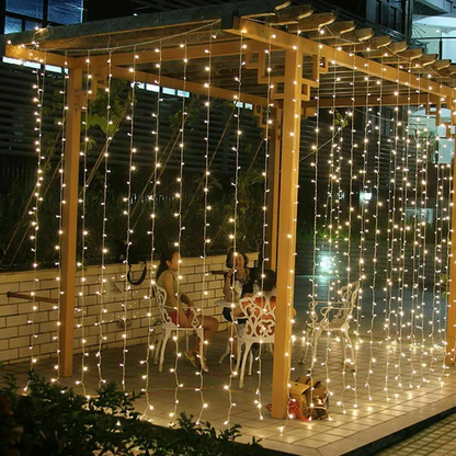 Festive Holiday Fairy Lights Curtain