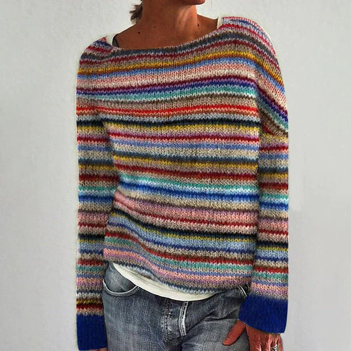 Classic Horizontal Knit Sweater - Hehif