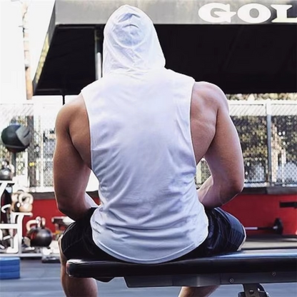 Men's Breathable Athletic Hooded Tank Top