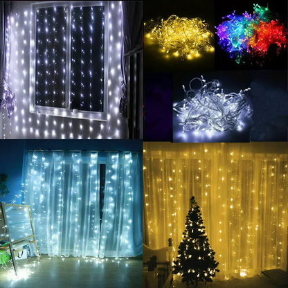 Festive Holiday Fairy Lights Curtain