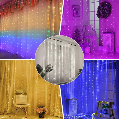 Festive Holiday Fairy Lights Curtain