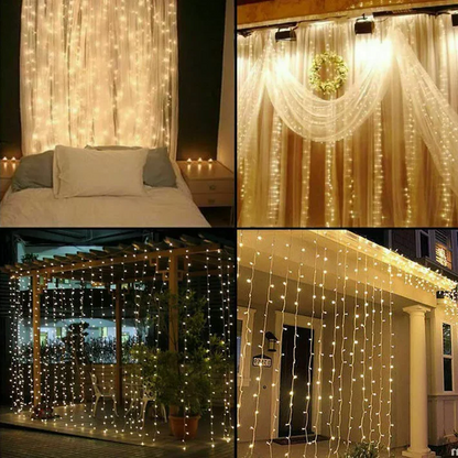 Festive Holiday Fairy Lights Curtain